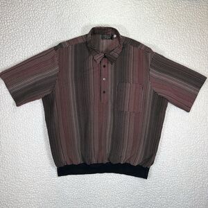 VTG Fulton Street Shirt Works Mens XL Halftone Stripes Short Sleeve Pullover USA